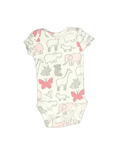 Pre-owned Carter's Babies' Short Sleeve Onesie In White