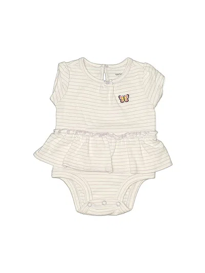 Pre-owned Carter's Babies' Short Sleeve Onesie In White