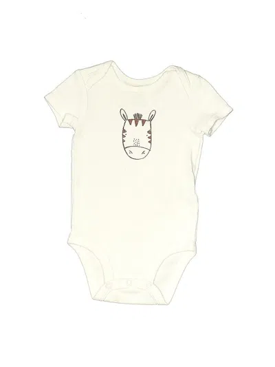 Pre-owned Carter's Babies' Short Sleeve Onesie In White