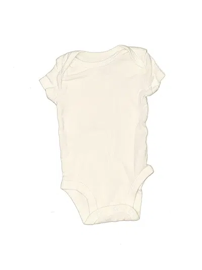 Pre-owned Carter's Babies' Short Sleeve Onesie In White