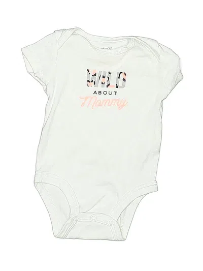 Pre-owned Carter's Babies' Short Sleeve Onesie In White