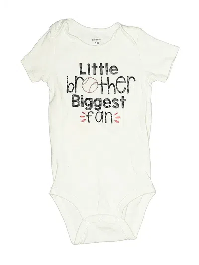 Pre-owned Carter's Kids' Short Sleeve Onesie In White