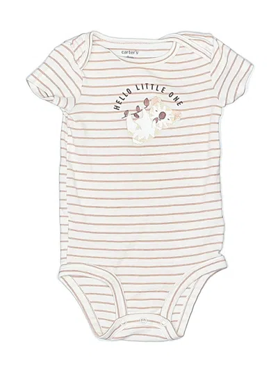 Pre-owned Carter's Babies' Short Sleeve Onesie In White