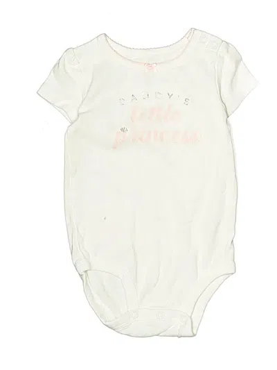 Pre-owned Carter's Babies' Short Sleeve Onesie In White