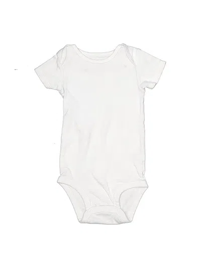 Pre-owned Carter's Babies' Short Sleeve Onesie In White