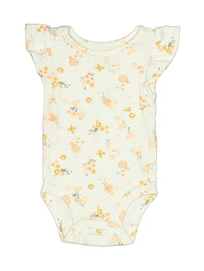 Pre-owned Carter's Babies' Short Sleeve Onesie In White