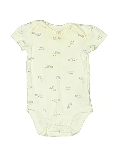 Pre-owned Carter's Babies' Short Sleeve Onesie In White