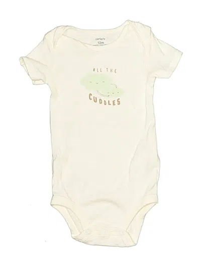 Pre-owned Carter's Babies' Short Sleeve Onesie In White