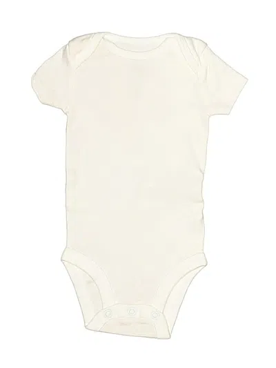 Pre-owned Carter's Babies' Short Sleeve Onesie In White