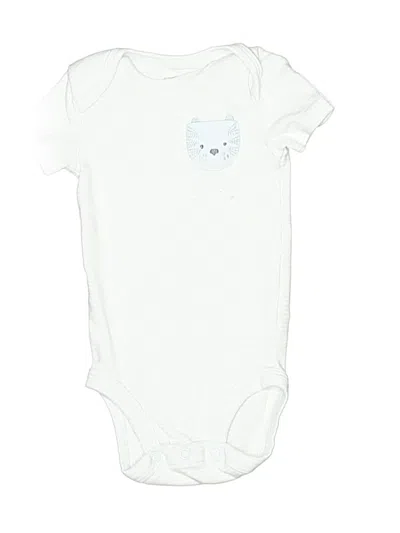 Pre-owned Carter's Babies' Short Sleeve Onesie In White