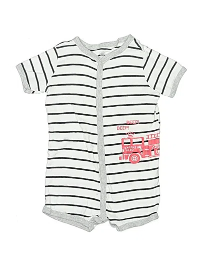 Pre-owned Carter's Kids' Short Sleeve Onesie In White