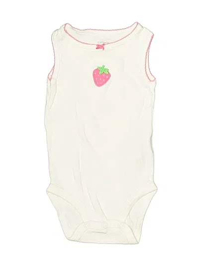 Pre-owned Carter's Babies' Short Sleeve Onesie In White