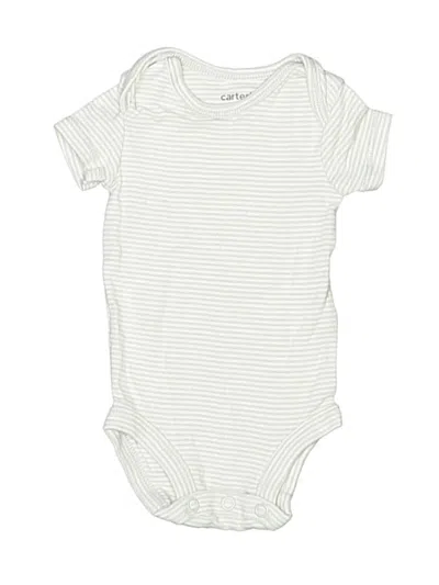 Pre-owned Carter's Babies' Short Sleeve Onesie In White