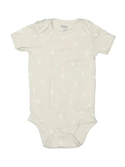Pre-owned Carter's Kids' Short Sleeve Onesie In White