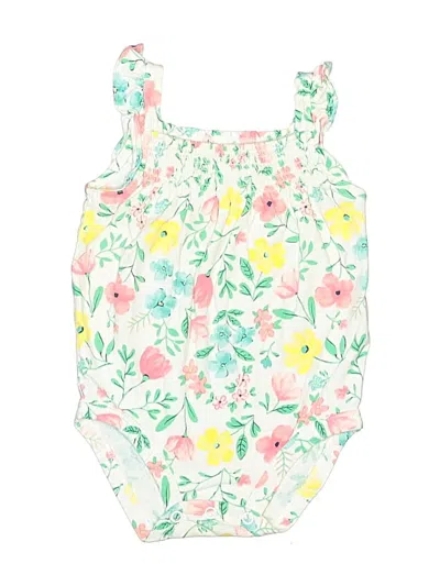 Pre-owned Carter's Babies' Short Sleeve Onesie In White
