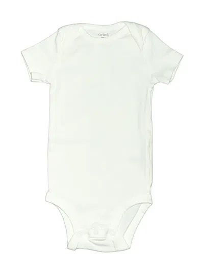 Pre-owned Carter's Babies' Short Sleeve Onesie In White