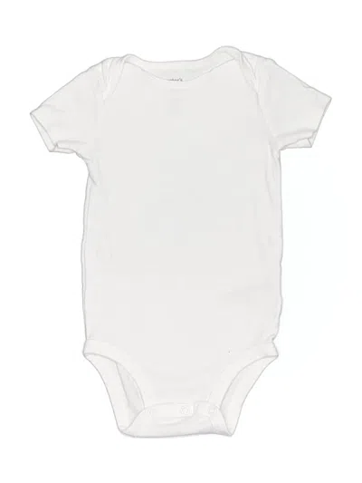 Pre-owned Carter's Kids' Short Sleeve Onesie In White