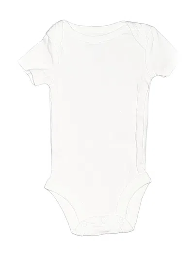 Pre-owned Carter's Babies' Short Sleeve Onesie In White