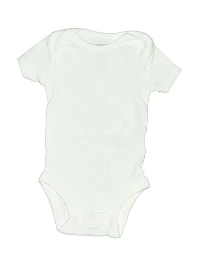 Pre-owned Carter's Babies' Short Sleeve Onesie In White