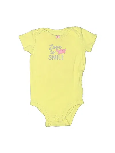 Pre-owned Carter's Babies' Short Sleeve Onesie In Yellow