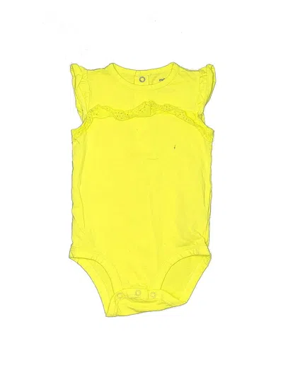 Pre-owned Carter's Kids' Short Sleeve Onesie In Yellow