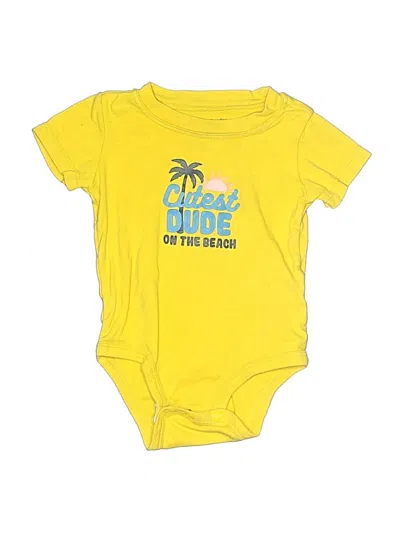 Pre-owned Carter's Babies' Short Sleeve Onesie In Yellow