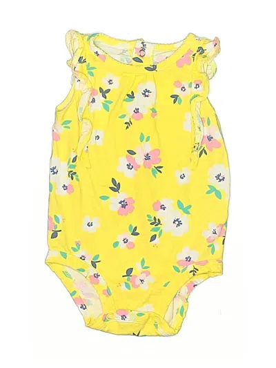 Pre-owned Carter's Babies' Short Sleeve Onesie In Yellow