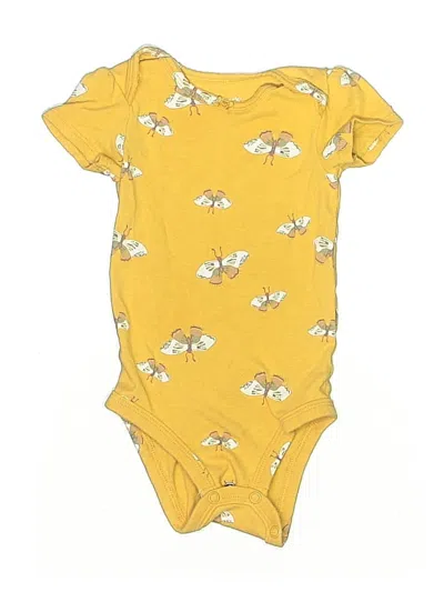 Pre-owned Carter's Babies' Short Sleeve Onesie In Yellow