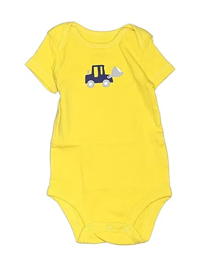 Pre-owned Carter's Babies' Short Sleeve Onesie In Yellow