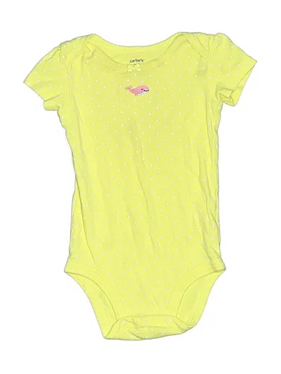 Pre-owned Carter's Babies' Short Sleeve Onesie In Yellow