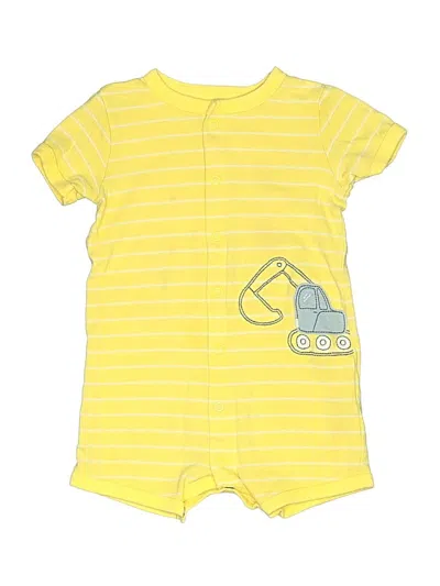 Pre-owned Carter's Kids' Short Sleeve Onesie In Yellow