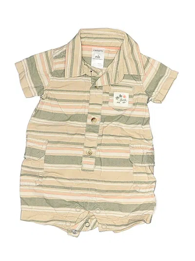 Pre-owned Carter's Babies' Short Sleeve Outfit In Tan