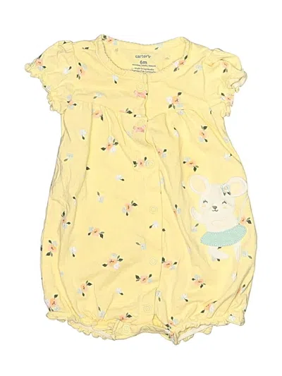 Pre-owned Carter's Babies' Short Sleeve Outfit In Yellow