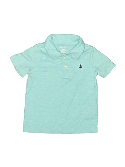 Pre-owned Carter's Kids' Short Sleeve Polo In Teal