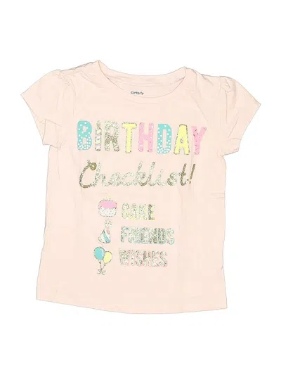 Pre-owned Carter's Kids' Short Sleeve T-shirt In Pink