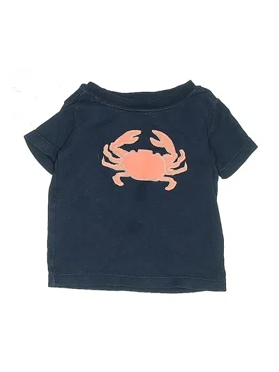 Pre-owned Carter's Babies' Short Sleeve Top Blue Graphic Pattern Crew Neck Tops