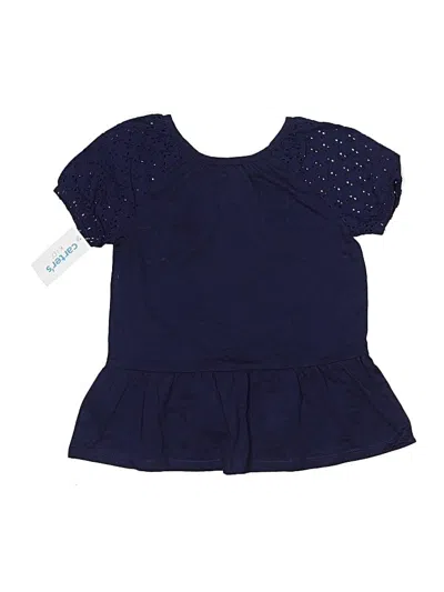 Carter's Kids' Short Sleeve Top Blue Sweetheart Neckline Tops In Multi