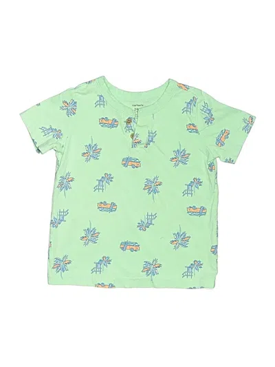Pre-owned Carter's Kids' Short Sleeve Top Green Tops