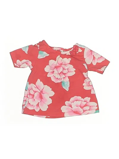 Pre-owned Carter's Babies' Short Sleeve Top Pink Open Neckline Tops