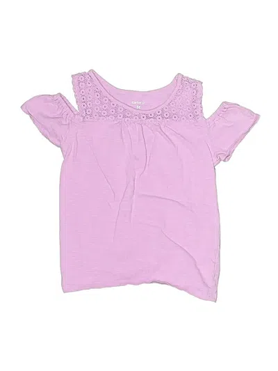 Pre-owned Carter's Kids' Short Sleeve Top Purple Keyhole Neckline Tops
