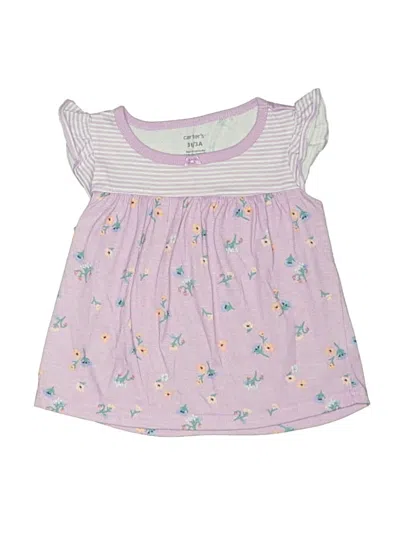 Pre-owned Carter's Kids' Short Sleeve Top Purple Ruffles Neckline Tops