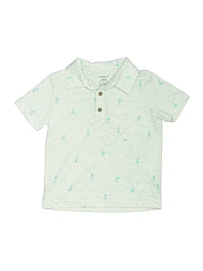 Pre-owned Carter's Kids' Short Sleeve Top Teal Tops