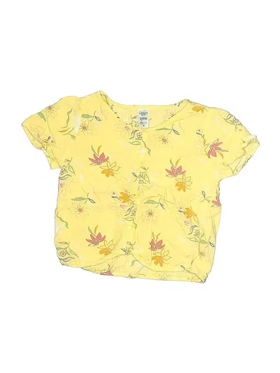 Pre-owned Carter's Kids' Short Sleeve Top Yellow Keyhole Neckline Tops