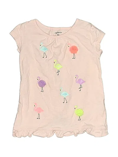 Pre-owned Carter's Kids' Short Sleeve T-shirt In Pink