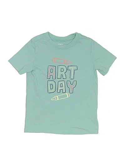 Pre-owned Carter's Kids' Short Sleeve T-shirt In Teal