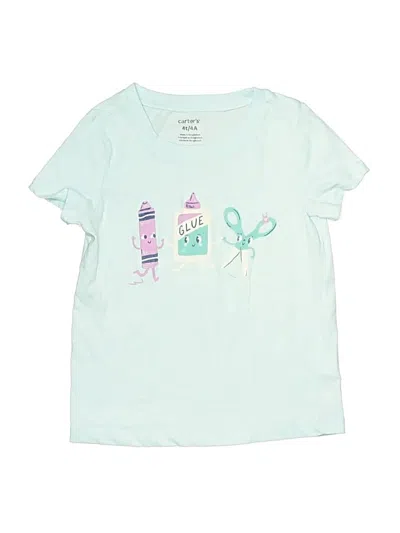 Pre-owned Carter's Kids' Short Sleeve T-shirt In Teal