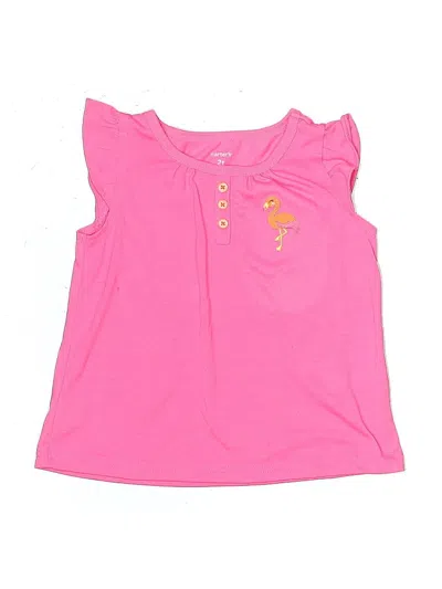 Pre-owned Carter's Kids' Sleeveless T-shirt In Pink