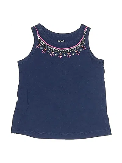 Pre-owned Carter's Babies' Sleeveless Top Blue Scoop Neck Tops