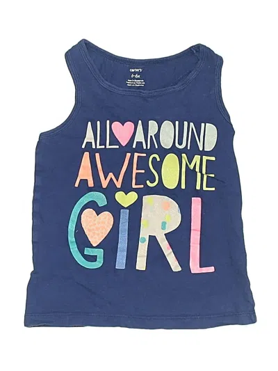 Pre-owned Carter's Kids' Sleeveless Top Blue Sweetheart Neckline Tops