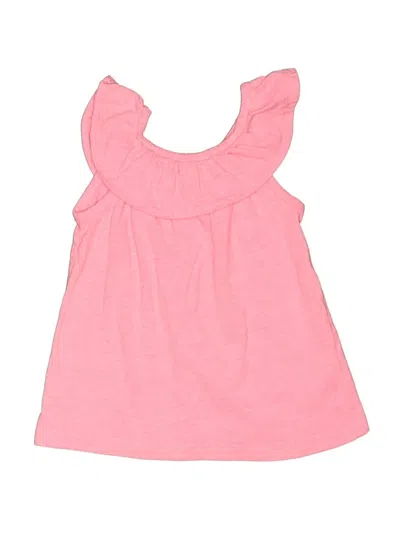 Pre-owned Carter's Kids' Sleeveless Top Pink Ruffles Neckline Tops